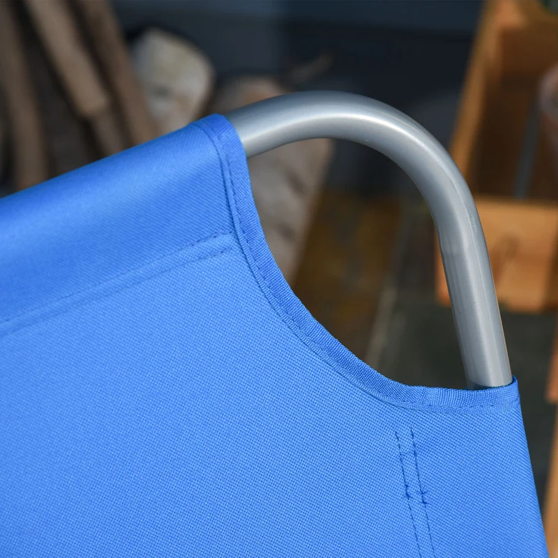Outsunny Tumbona Plegable Con Respaldo Ajustable En 5 Niveles 187x55x24 Cm Azul