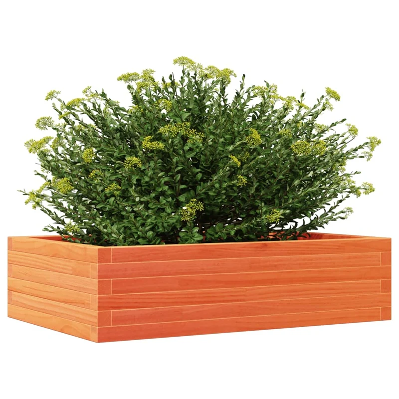 Jardinera Madera Maciza De Pino Marrón Cera 90x60x23 Cm