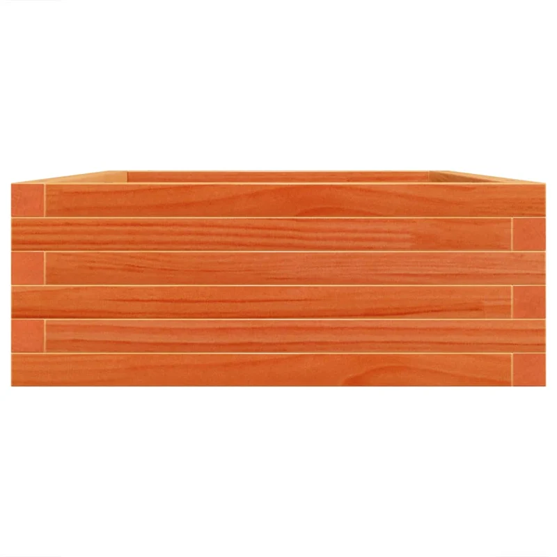 Jardinera Madera Maciza De Pino Marrón Cera 90x60x23 Cm