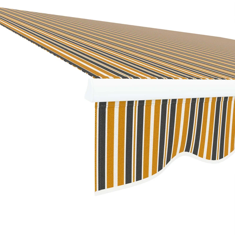 Outsunny Toldo Manual Retráctil 350x250 Cm Con Manivela De Metal Gris Y Amarillo