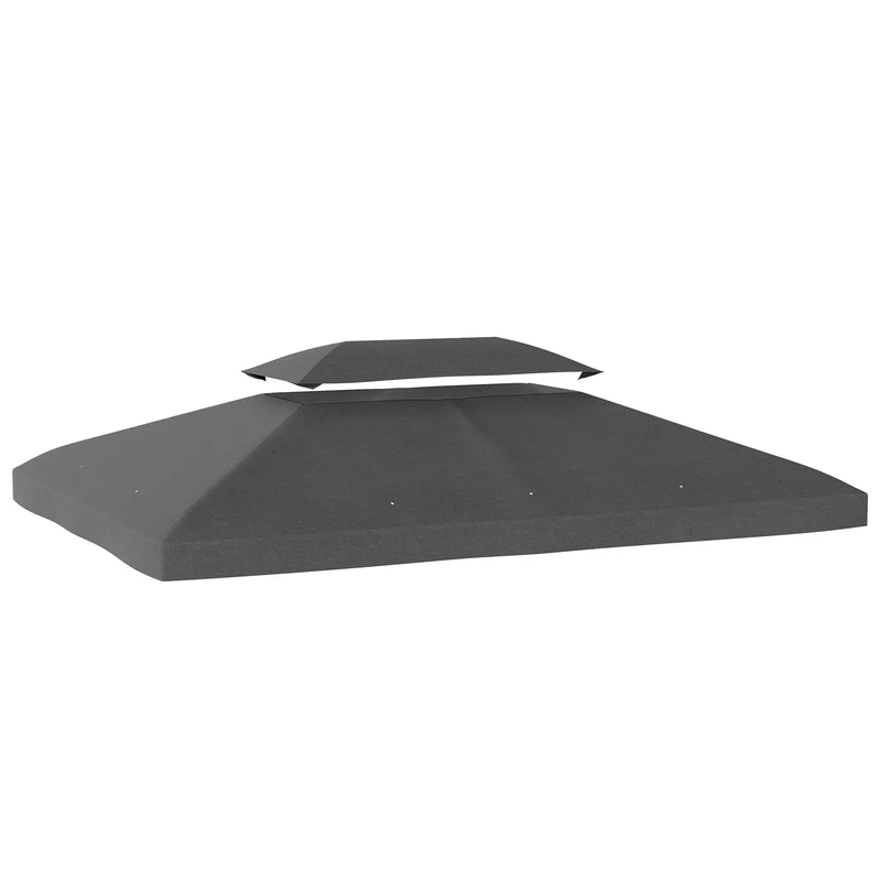 Outsunny Techo De Repuesto Para Cenador 4x3 M Techo Doble Anti-uv Gris Oscuro