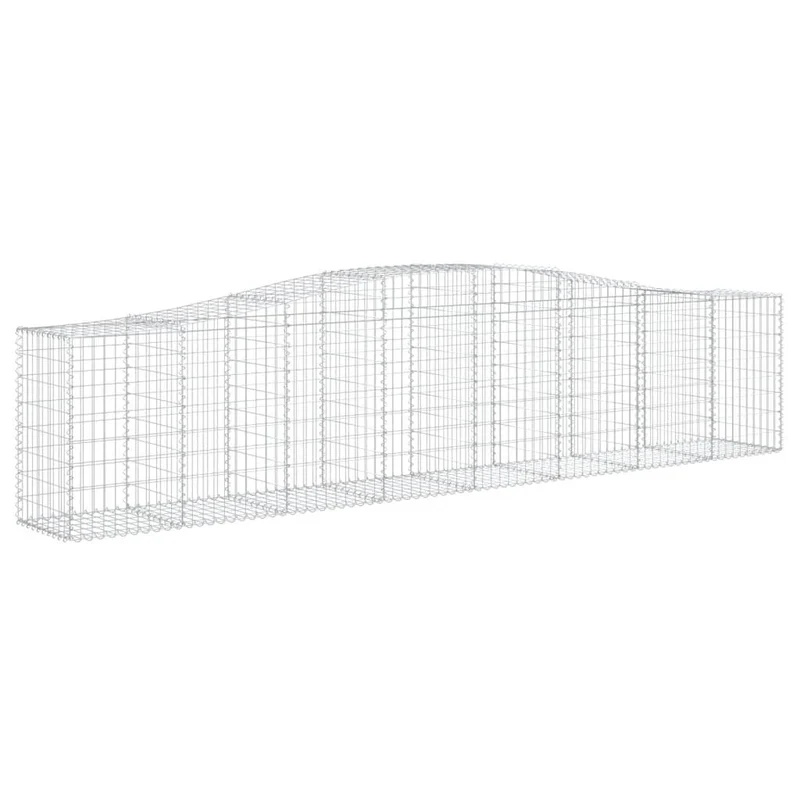 Cestas De Gaviones 10 Uds Forma De Arco Hierro 400x50x80/100 Cm