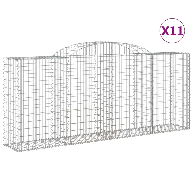 Cestas Gaviones 11 Uds Forma De Arco Hierro 300x50x120/140 Cm