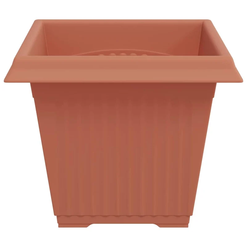 Maceta Cuadrada Para Flores 24 Uds. Rojo Ladrillo Plástico