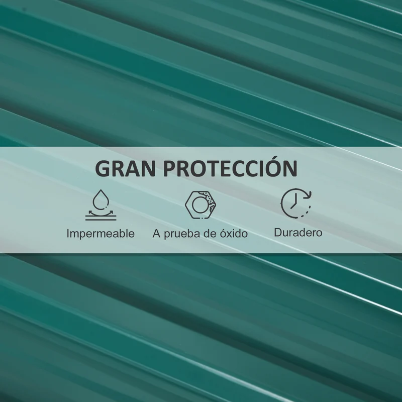 Outsunny Juego De 12 Paneles Para Tejado De Acero Galvanizado 129x45cm Verde