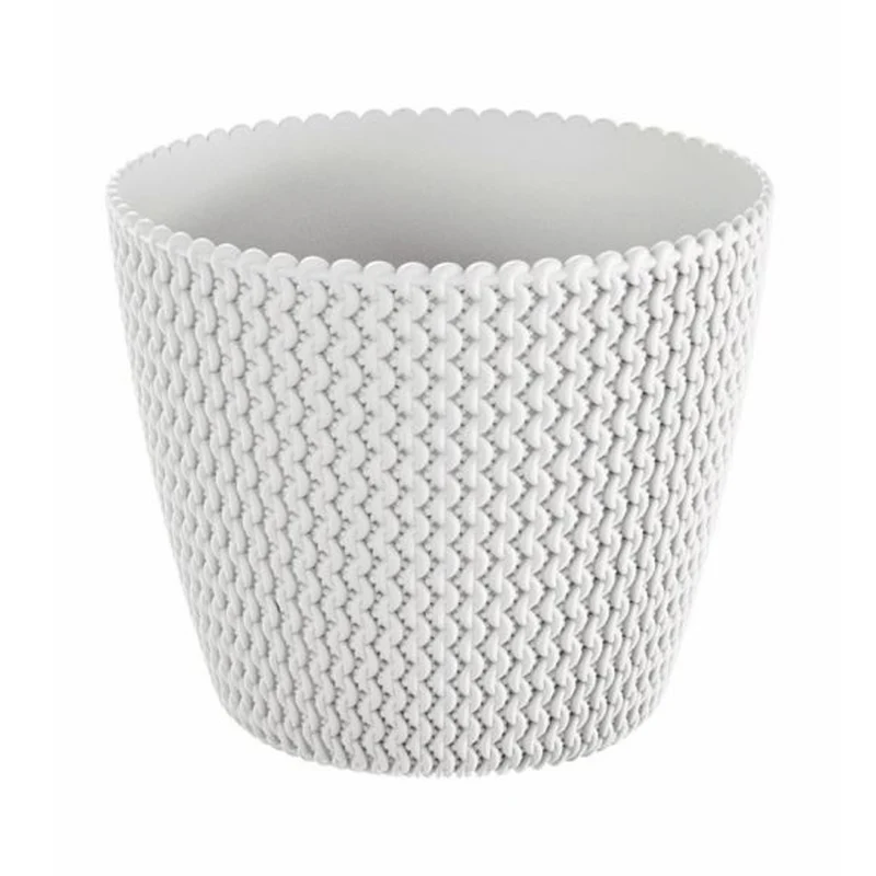 Maceta Redonda 11,5l Prosperplast Splofy De Plastico En Color Blanco, Ø29,5 X 24,9 Cm