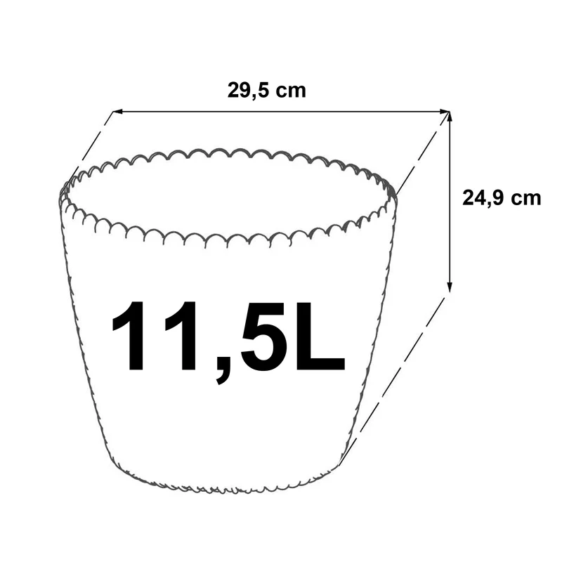 Maceta Redonda 11,5l Prosperplast Splofy De Plastico En Color Blanco, Ø29,5 X 24,9 Cm