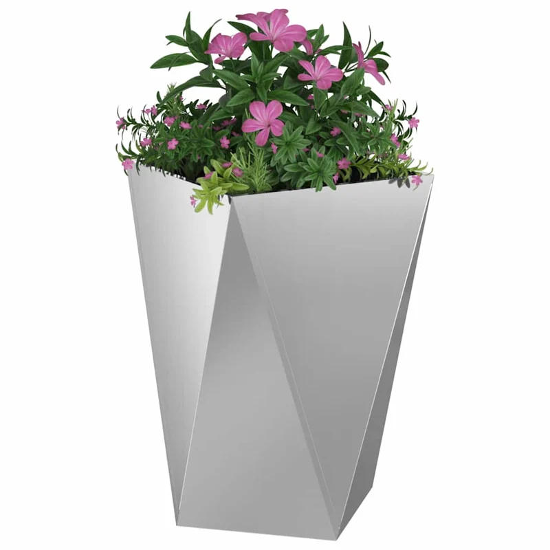 Jardinera 2 Uds. Plateado 50 X 50 X 75 Cm Acero Galvanizado