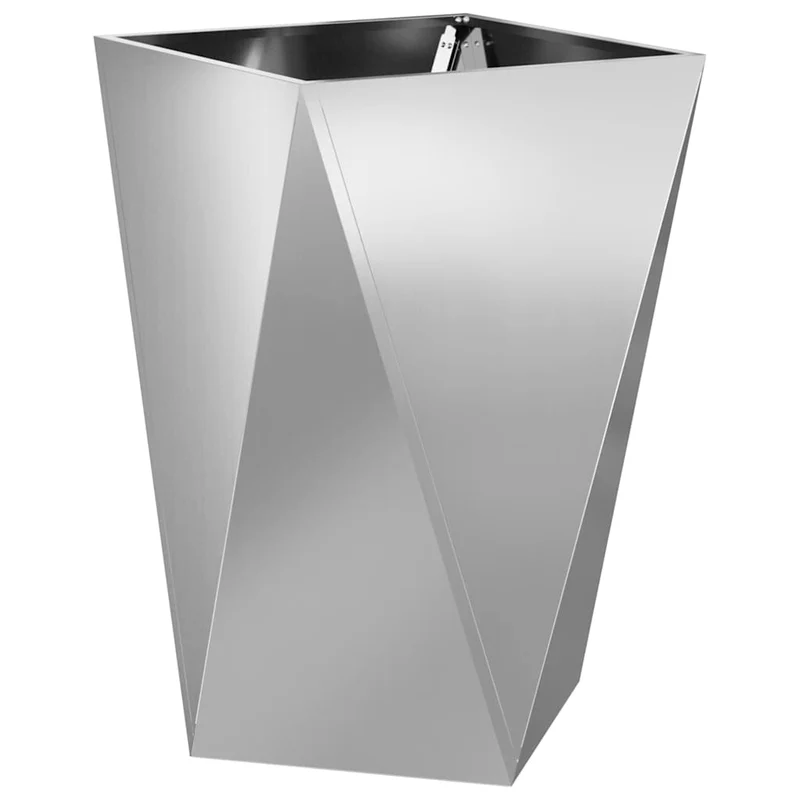 Jardinera 2 Uds. Plateado 50 X 50 X 75 Cm Acero Galvanizado