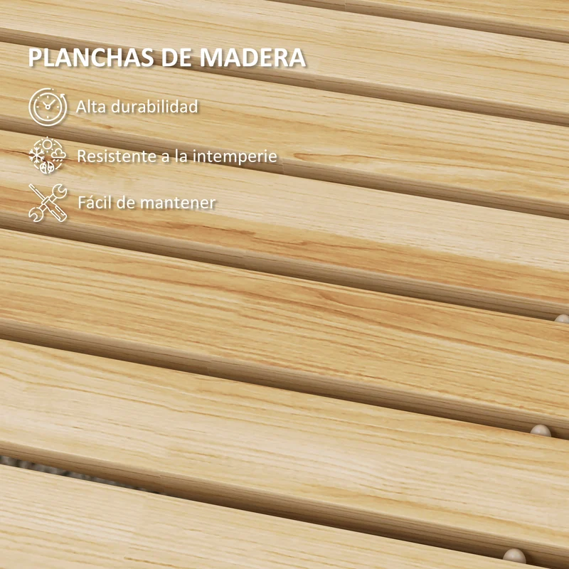 Outsunny Camino De Jardín De Madera 120x38 Cm Pasarela Enrollable Para Exterior