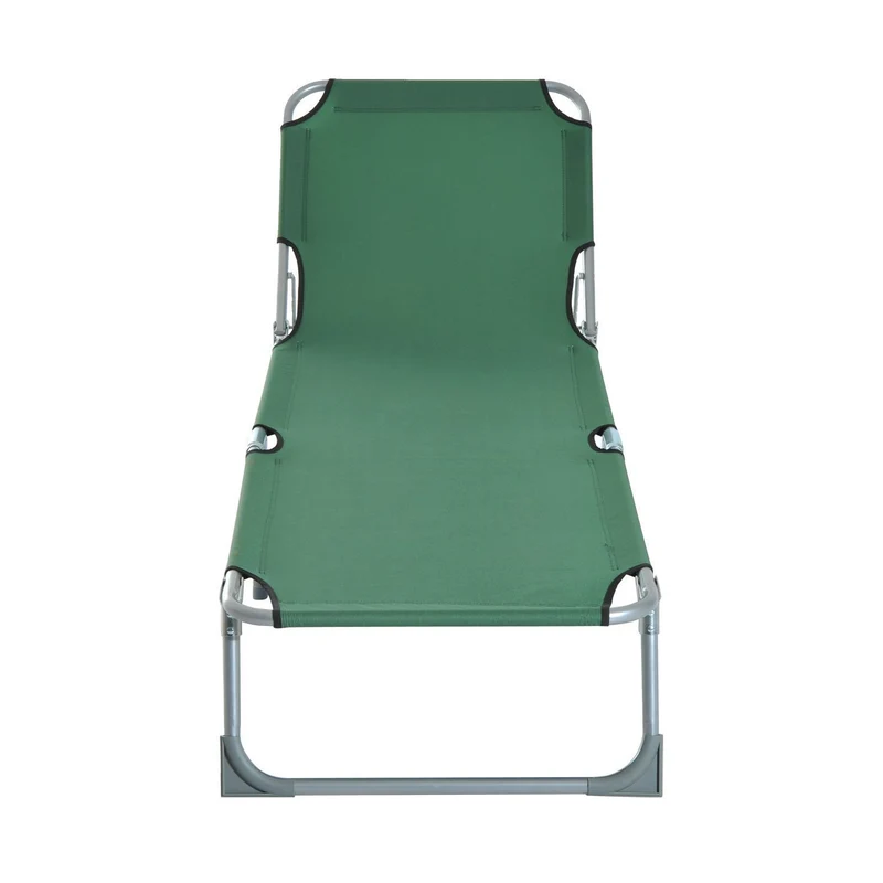 Outsunny Cama De Camping Plegable Tumbona Plegable Carga 120kg 187x58x28cm Verde