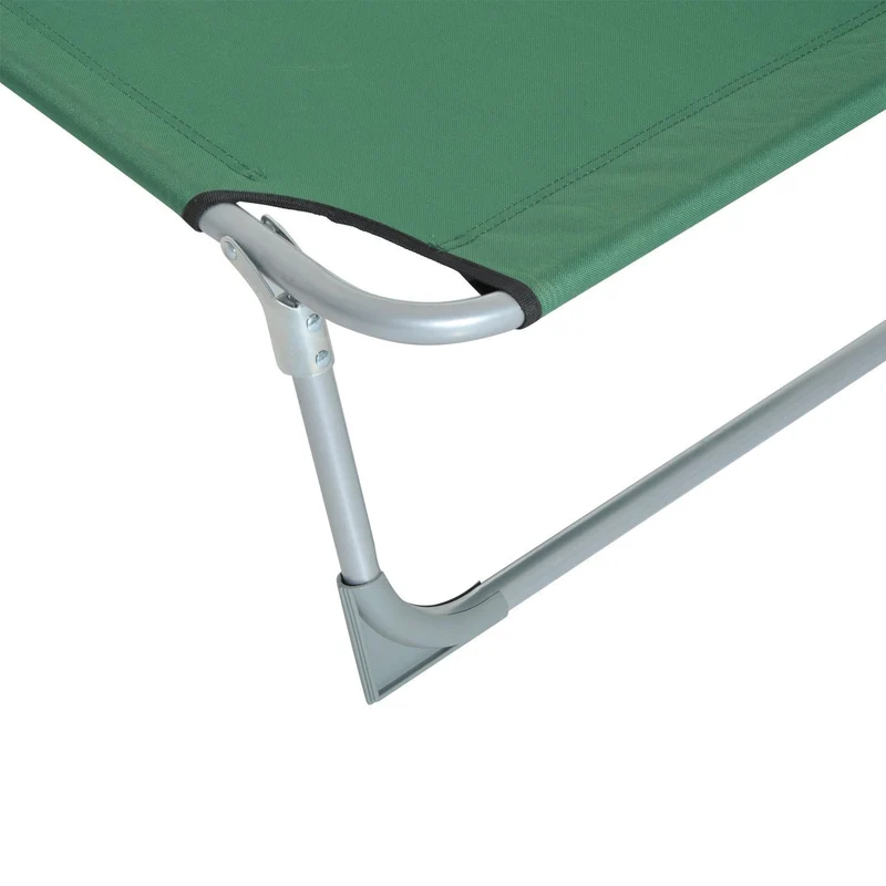 Outsunny Cama De Camping Plegable Tumbona Plegable Carga 120kg 187x58x28cm Verde
