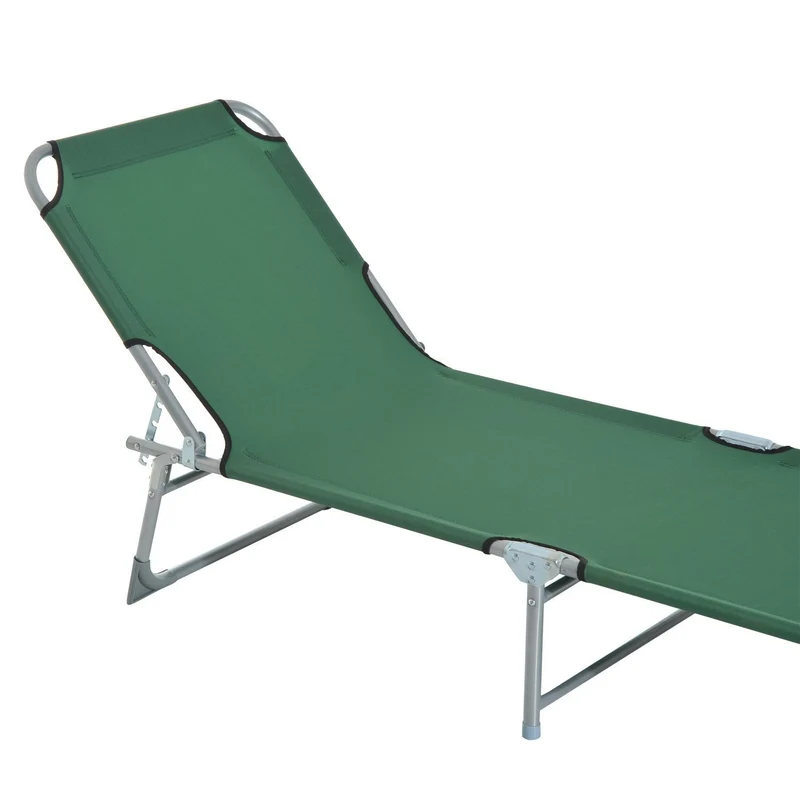 Outsunny Cama De Camping Plegable Tumbona Plegable Carga 120kg 187x58x28cm Verde