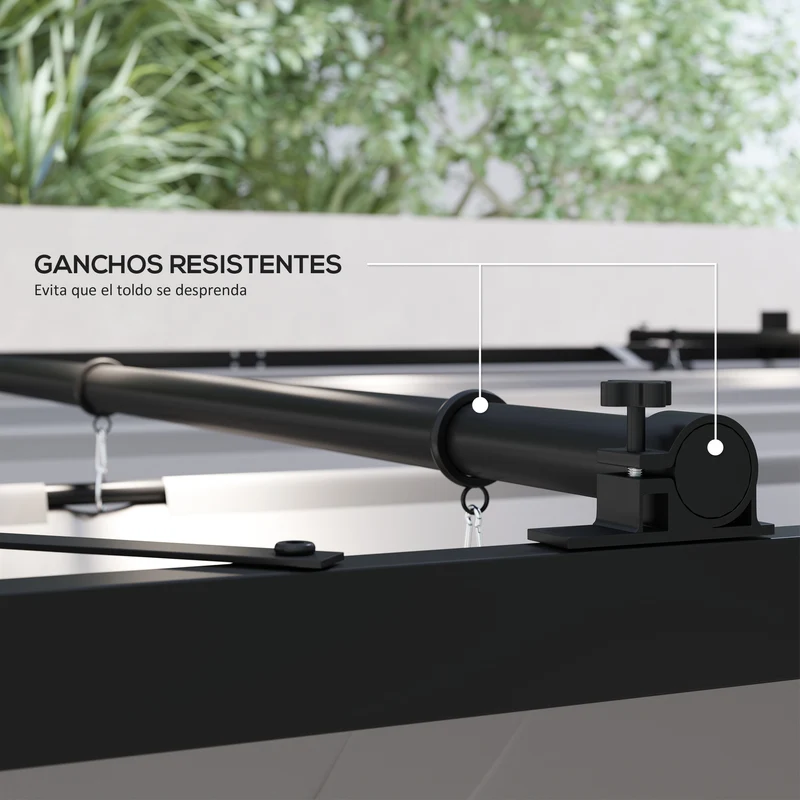 Outsunny Pérgola De Jardín 3x3 M Con Techo Retráctil Y Accesorio Magnético Gris