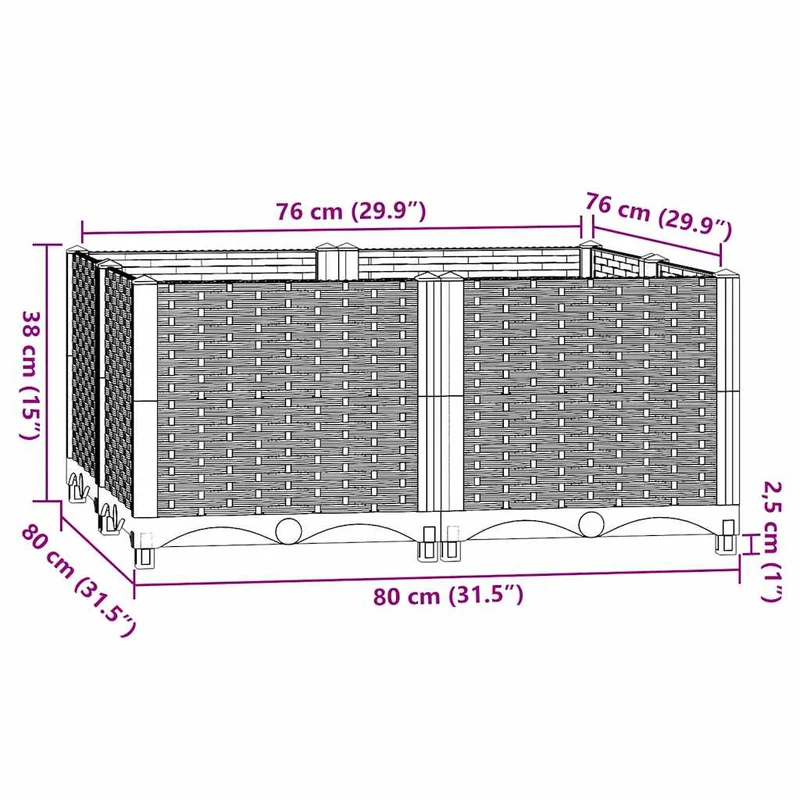 Arriate Polipropileno 80x80x38 Cm