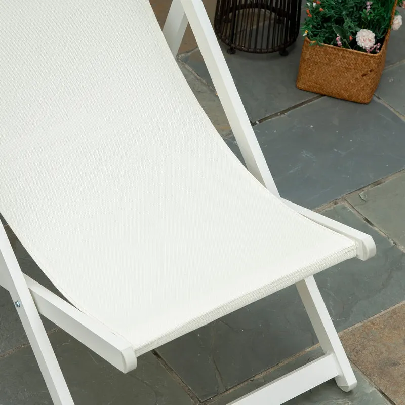 Outsunny Conjunto De 2 Tumbonas Plegables De Aluminio 60x100x85 Cm Blanco