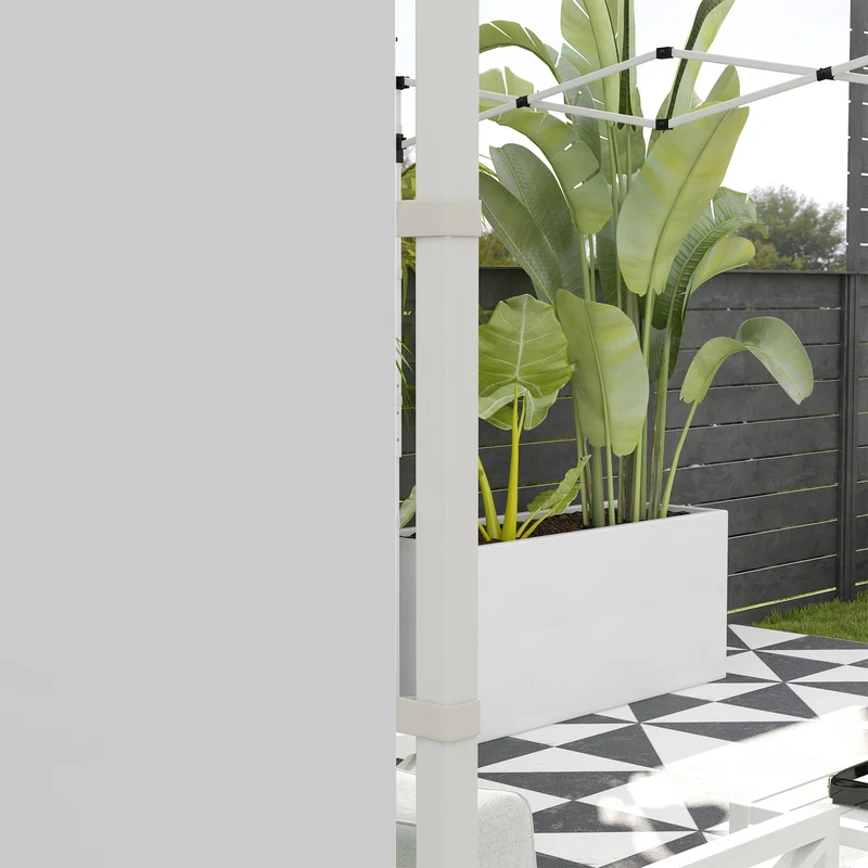 Outsunny Paredes Laterales Para Carpa De 2 Paneles 295x195 Cm Con Ventana Blanco