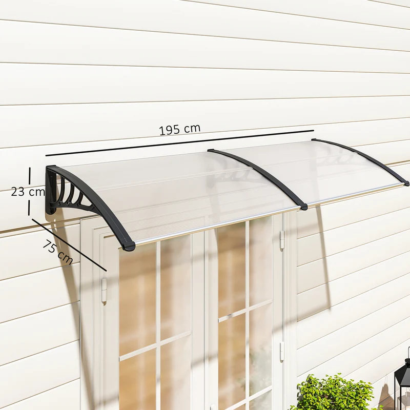 Outsunny Marquesina Para Puertas Y Ventanas 195x75cm Tejadillo De Protección