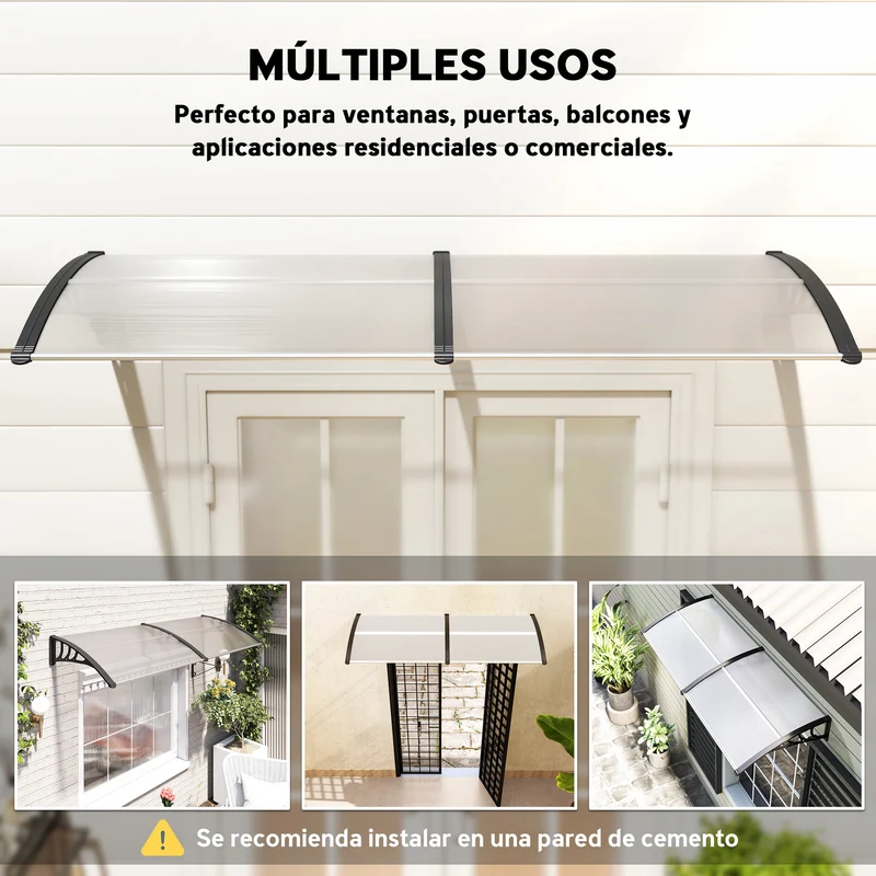 Outsunny Marquesina Para Puertas Y Ventanas 195x75cm Tejadillo De Protección