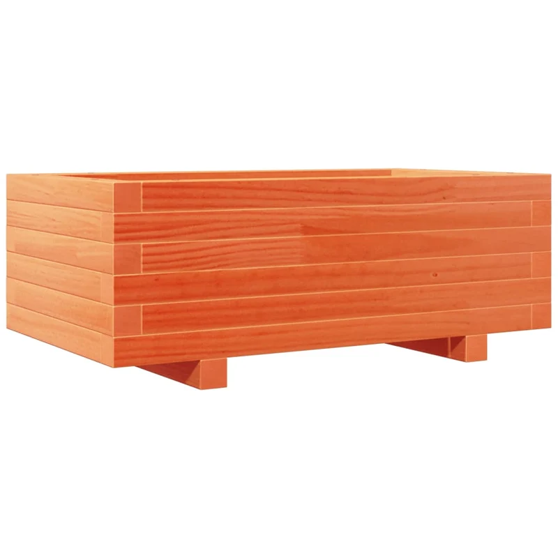 Jardinera De Madera Maciza De Pino Marrón Cera 70x40x26,5 Cm
