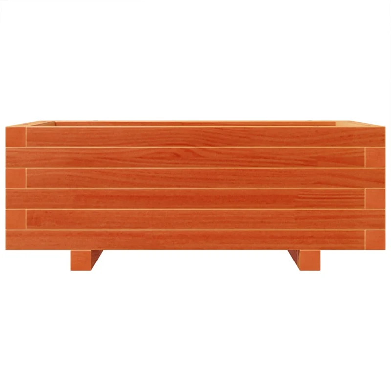 Jardinera De Madera Maciza De Pino Marrón Cera 70x40x26,5 Cm
