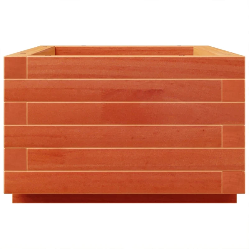 Jardinera De Madera Maciza De Pino Marrón Cera 70x40x26,5 Cm