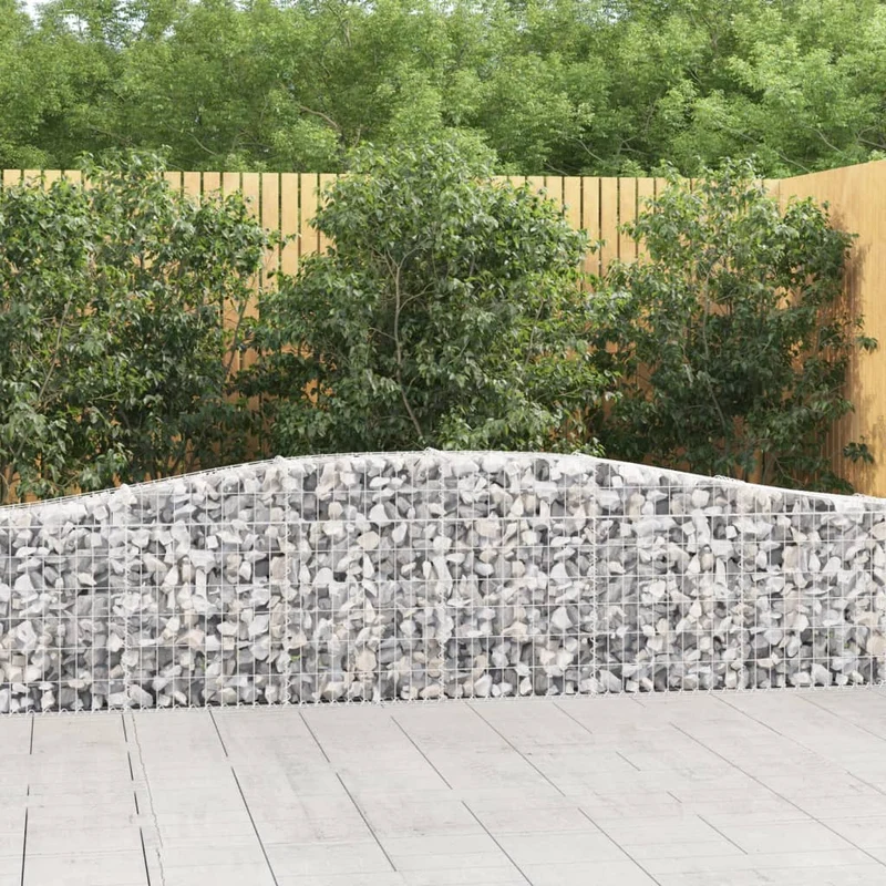 Cestas De Gaviones 25 Uds Forma De Arco Hierro 400x30x60/80 Cm