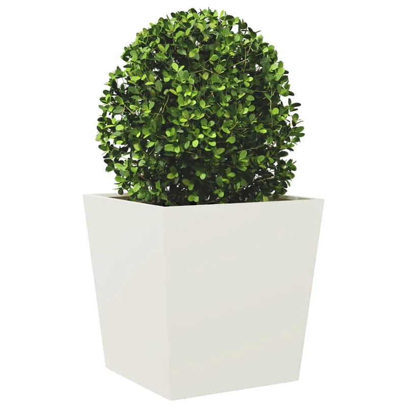Jardineras 2 Uds De Acero Blanco 50x50x50 Cm