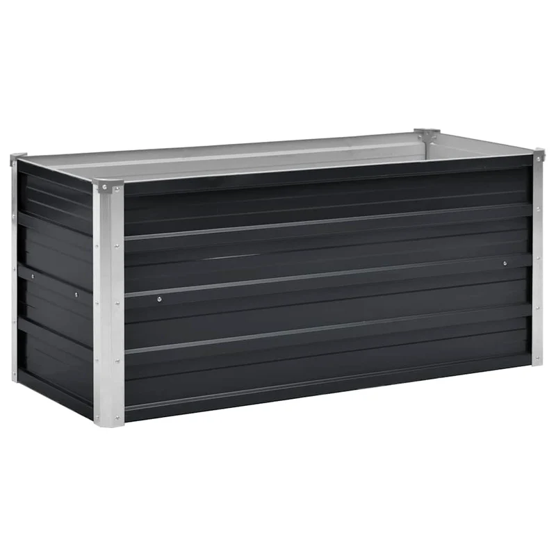 Arriate De Acero Galvanizado Gris Antracita 100x40x45 Cm