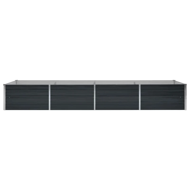 Arriate De Acero Galvanizado Gris Antracita 320x80x45 Cm