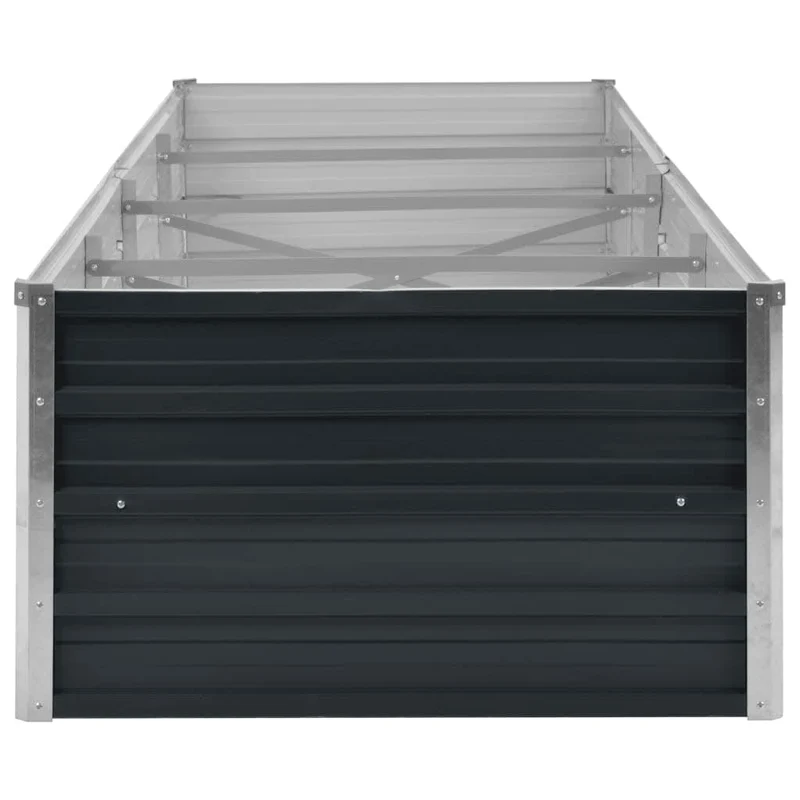 Arriate De Acero Galvanizado Gris Antracita 320x80x45 Cm