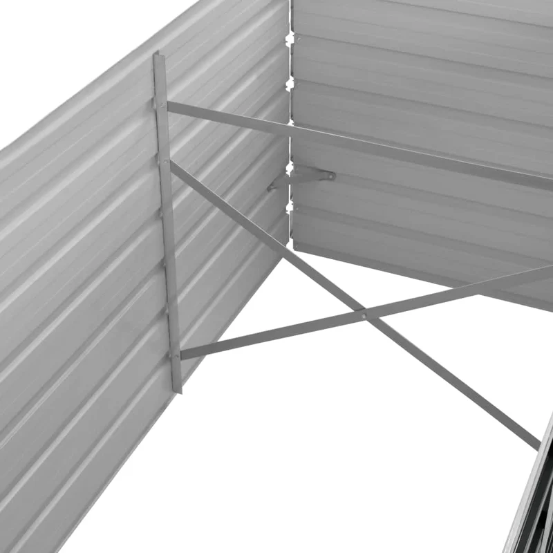 Arriate De Acero Galvanizado Gris Antracita 320x80x45 Cm