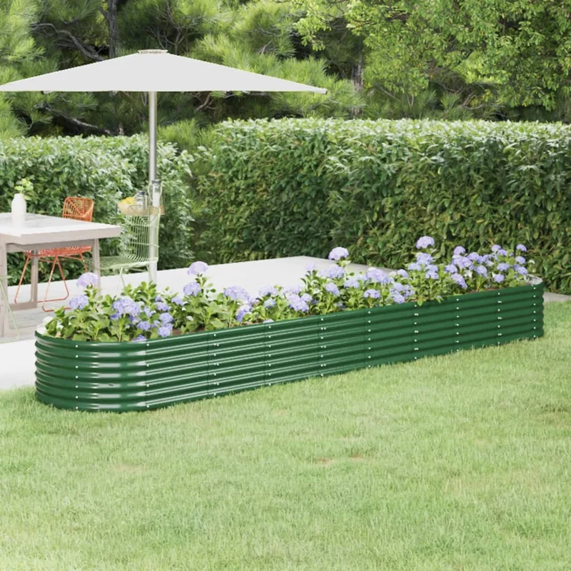 Jardinera Arriate Acero Galvanizado Verde 368x80x36 Cm