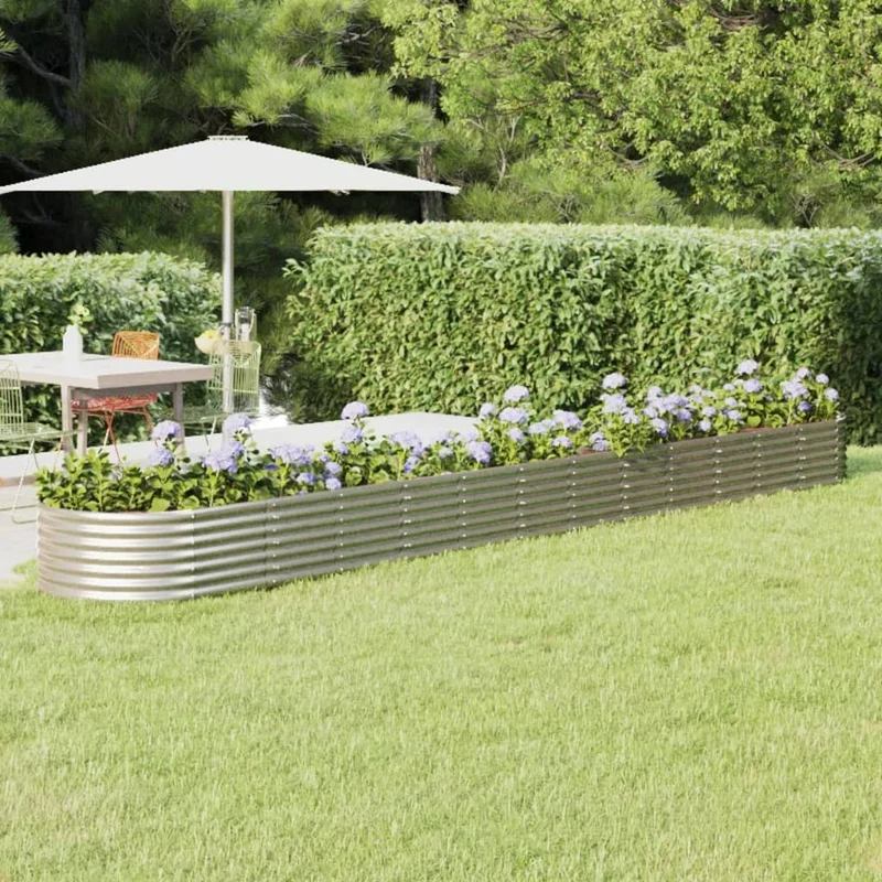 Jardinera Arriate Acero Galvanizado Plata 512x80x36 Cm
