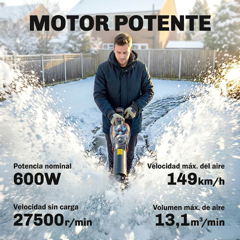 Outsunny Soplador de Hojas sin Cable 18V con 2 Baterías 4.0Ah y Cargador, Motor Sin Escobillas 600W, 3 Velocidades, Correa Hombro, 149 km/h, Soplador Batería Ligero para Hojas, Polvo, Nieve y Residuos
