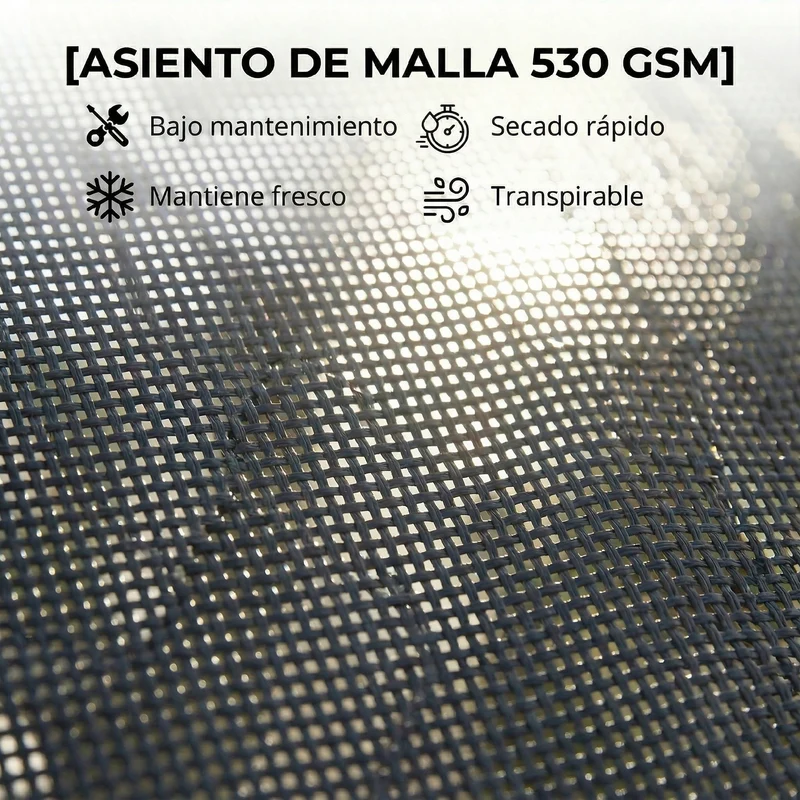 Outsunny Pack de 2 Tumbonas de Jardín Exterior, Tumbonas Reclinables con Ruedas, Respaldo Ajustable de 4 Niveles, Estructura de Aluminio y Tela Textilene, Resistentes, para Playa, Piscina, Gris Oscuro