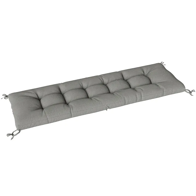 Outsunny Cojín para Banco Exterior, Cojín para Banco y Tumbona de Jardín con Correas de Sujeción, Protección UV50+, Rebote Lento, para Interior y Exterior, 198x65x13 cm, Gris Claro