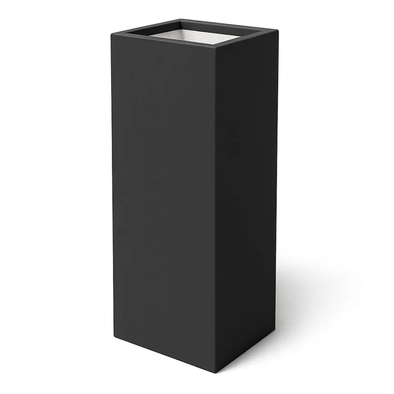 GARDRA Jardinière en polyester noire de jais 40x40x120 cm RAL 9005