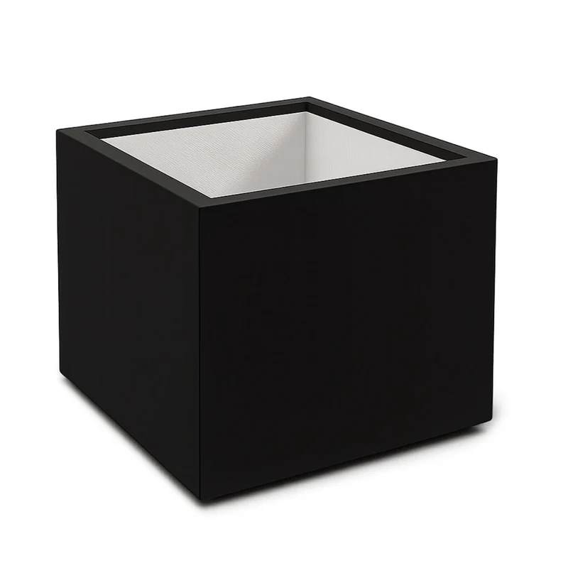 GARDRA Jardinière en polyester noire de jais 140x140x140 cm RAL 9005