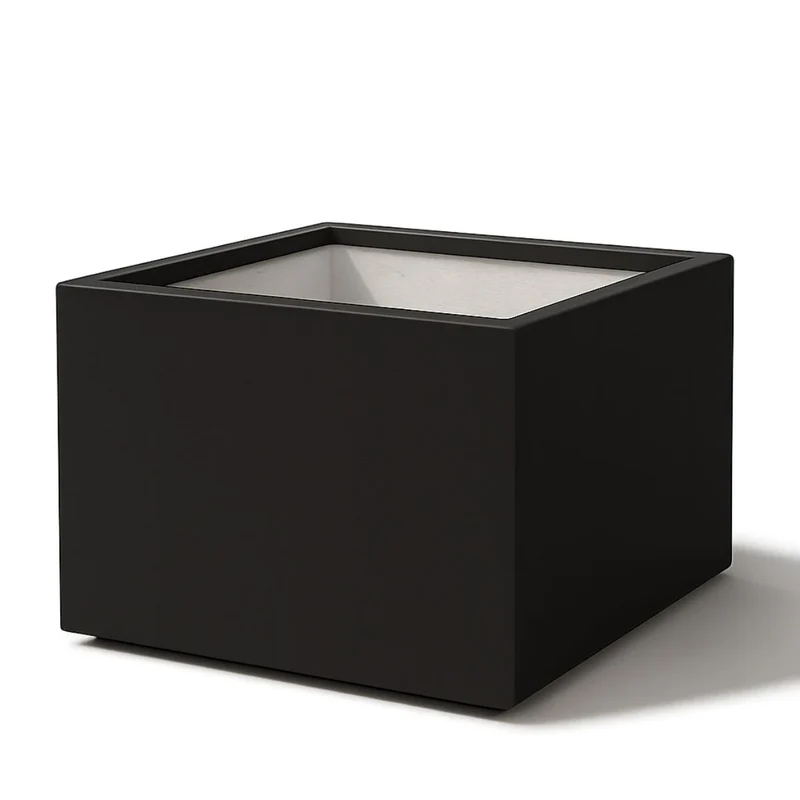 GARDRA Jardinière en polyester noire de jais 160x160x100 cm RAL 9005
