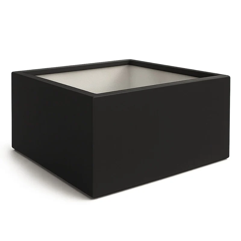 GARDRA Jardinière en polyester noire de jais 160x160x80 cm RAL 9005