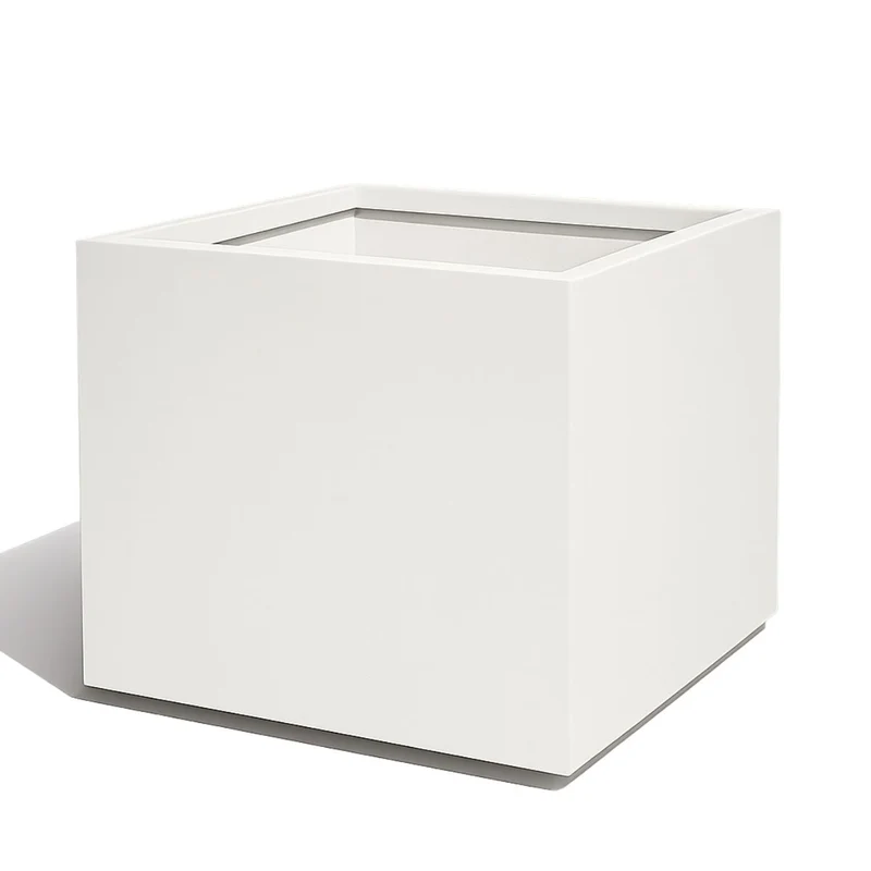 GARDRA Jardinière en polyester blanche pur 160x160x160 cm RAL 9010