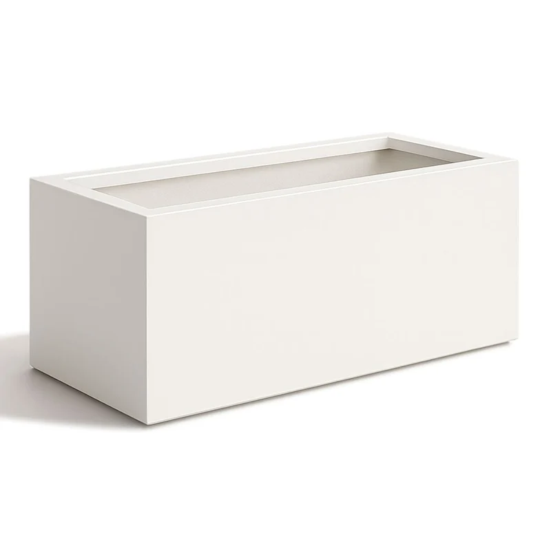GARDRA Jardinière en polyester blanche pur 120x40x50 cm RAL 9010