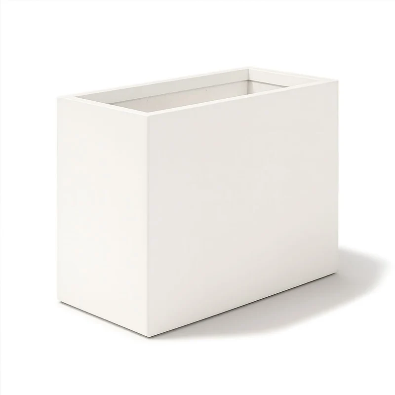 GARDRA Jardinière en polyester blanche pur 80x40x80 cm RAL 9010