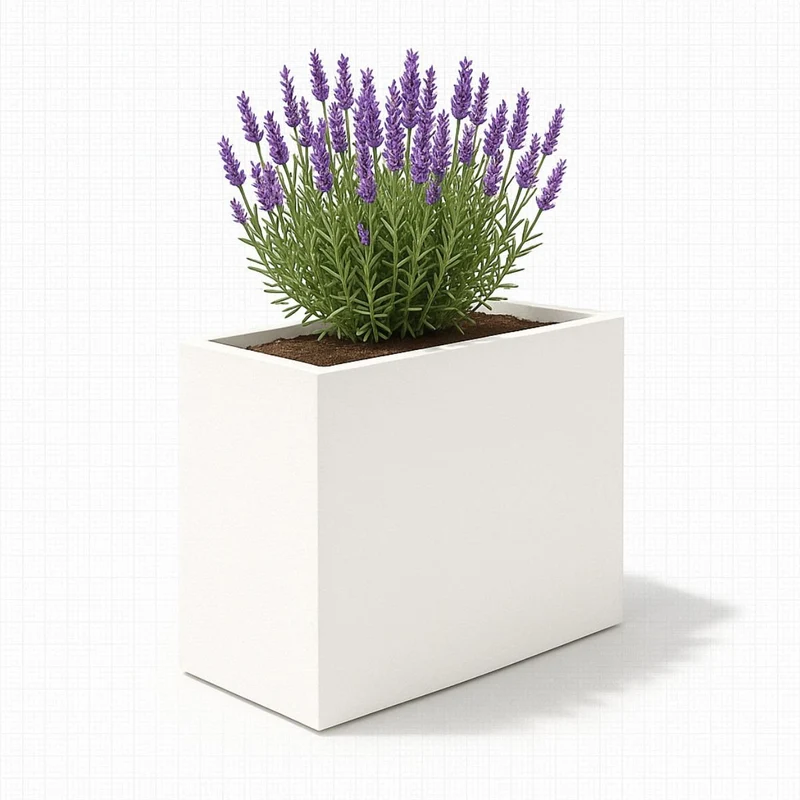 GARDRA Jardinière en polyester blanche pur 80x40x80 cm RAL 9010