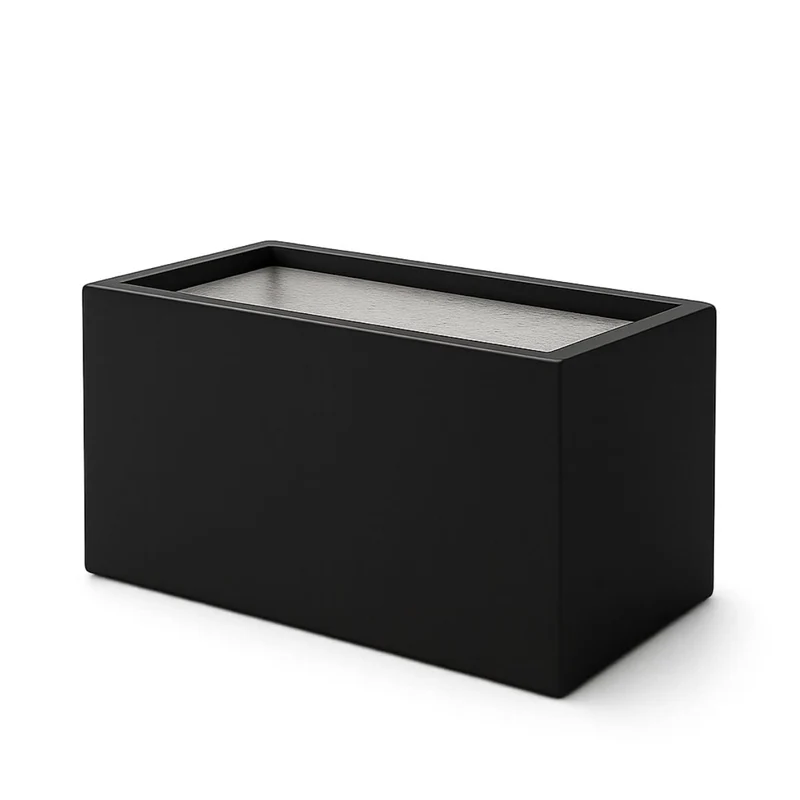 GARDRA Jardinière en polyester noire de jais 80x40x40 cm RAL 9005