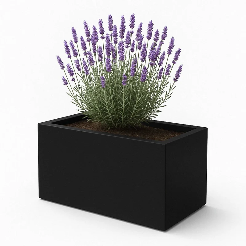 GARDRA Jardinière en polyester noire de jais 80x40x40 cm RAL 9005
