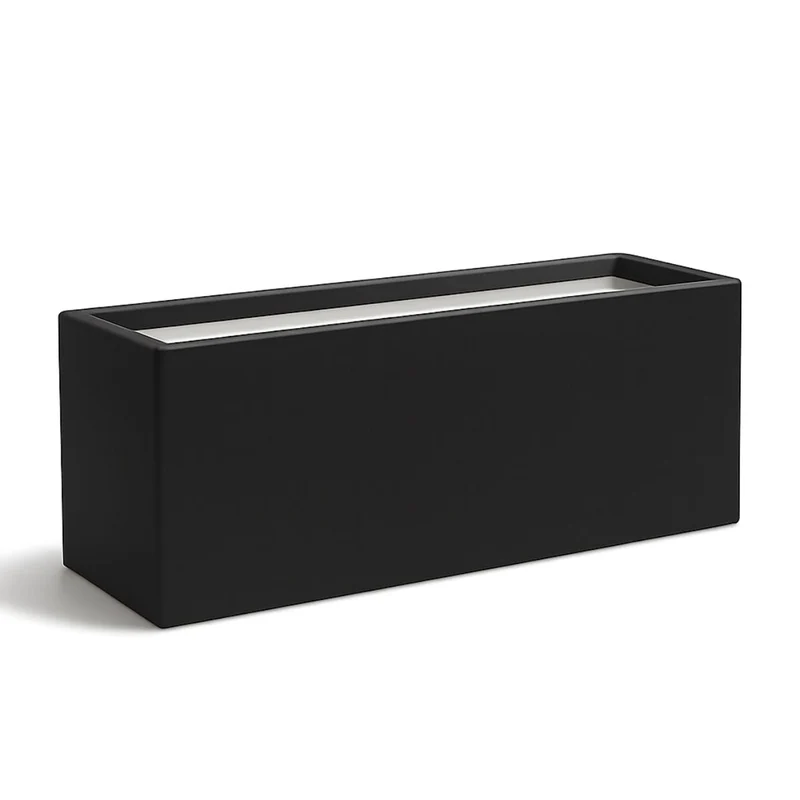 GARDRA Jardinière en polyester noire de jais 120x30x50 cm RAL 9005