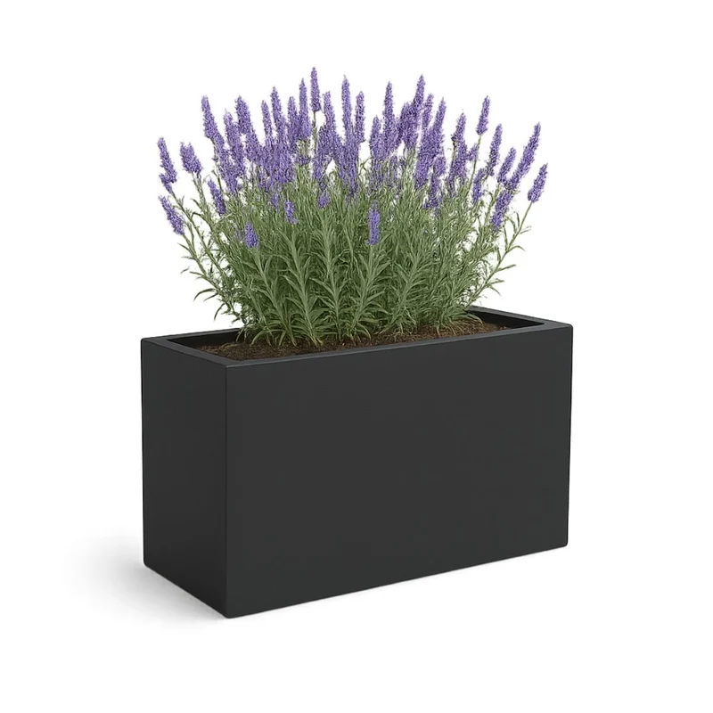 GARDRA Jardinière en polyester noire de jais 100x30x50 cm RAL 9005