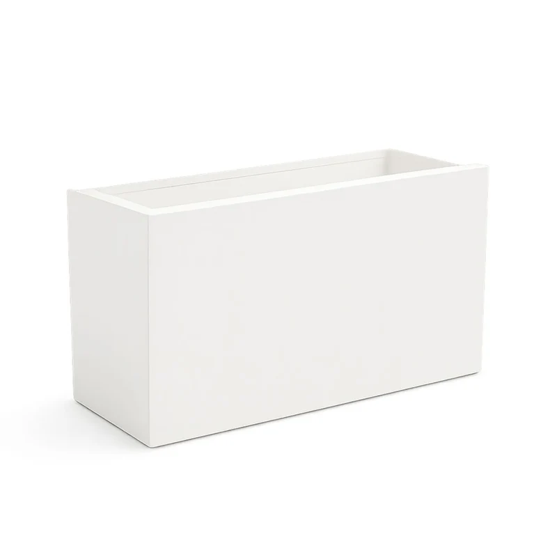 GARDRA Jardinière en polyester blanche pur 100x30x50 cm RAL 9010